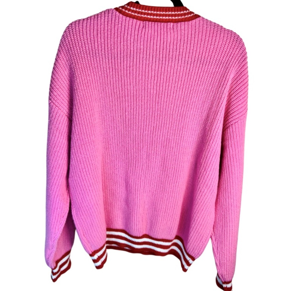 SIMPLY SOUTHERN Santa Baby Striped Sparkly Pink Christmas Sweater Size XXL - Picture 5 of 7